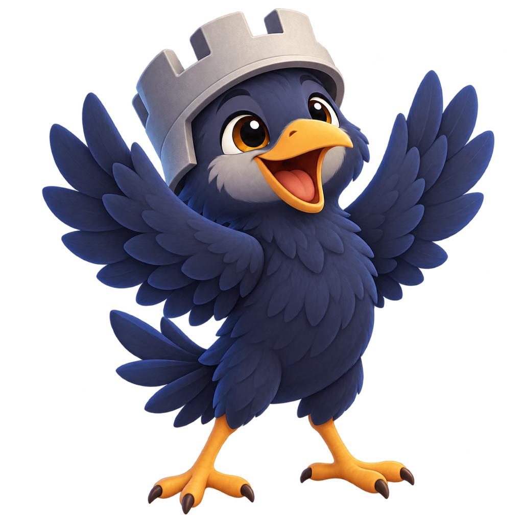 Rook the crow cheering